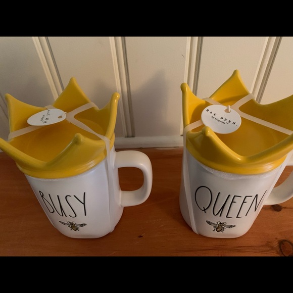Rae Dunn bee mugs with crowns - Picture 2 of 2